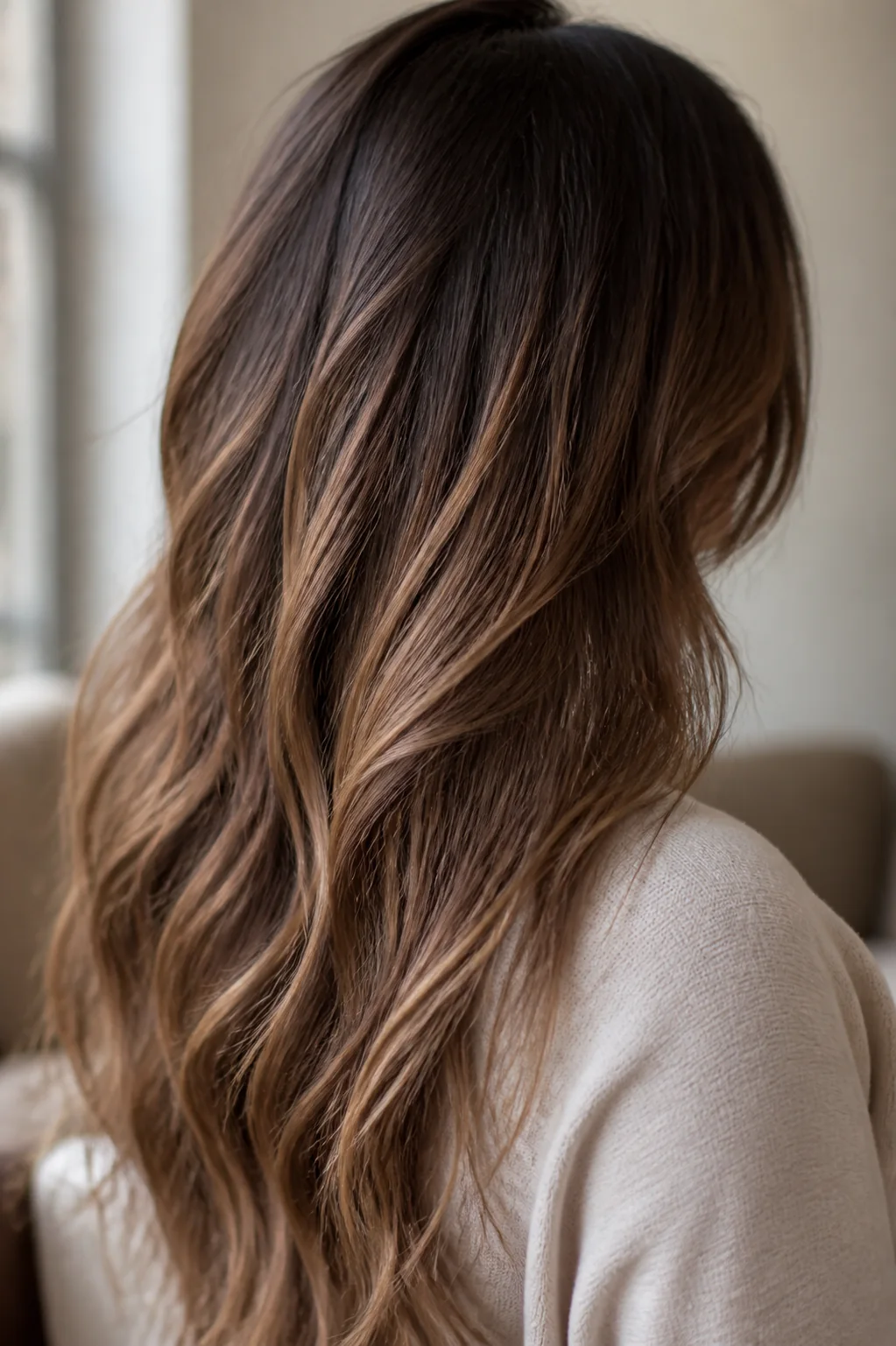 Weiche Balayage-Highlights mit natürlicher Tiefe und fließenden Übergängen